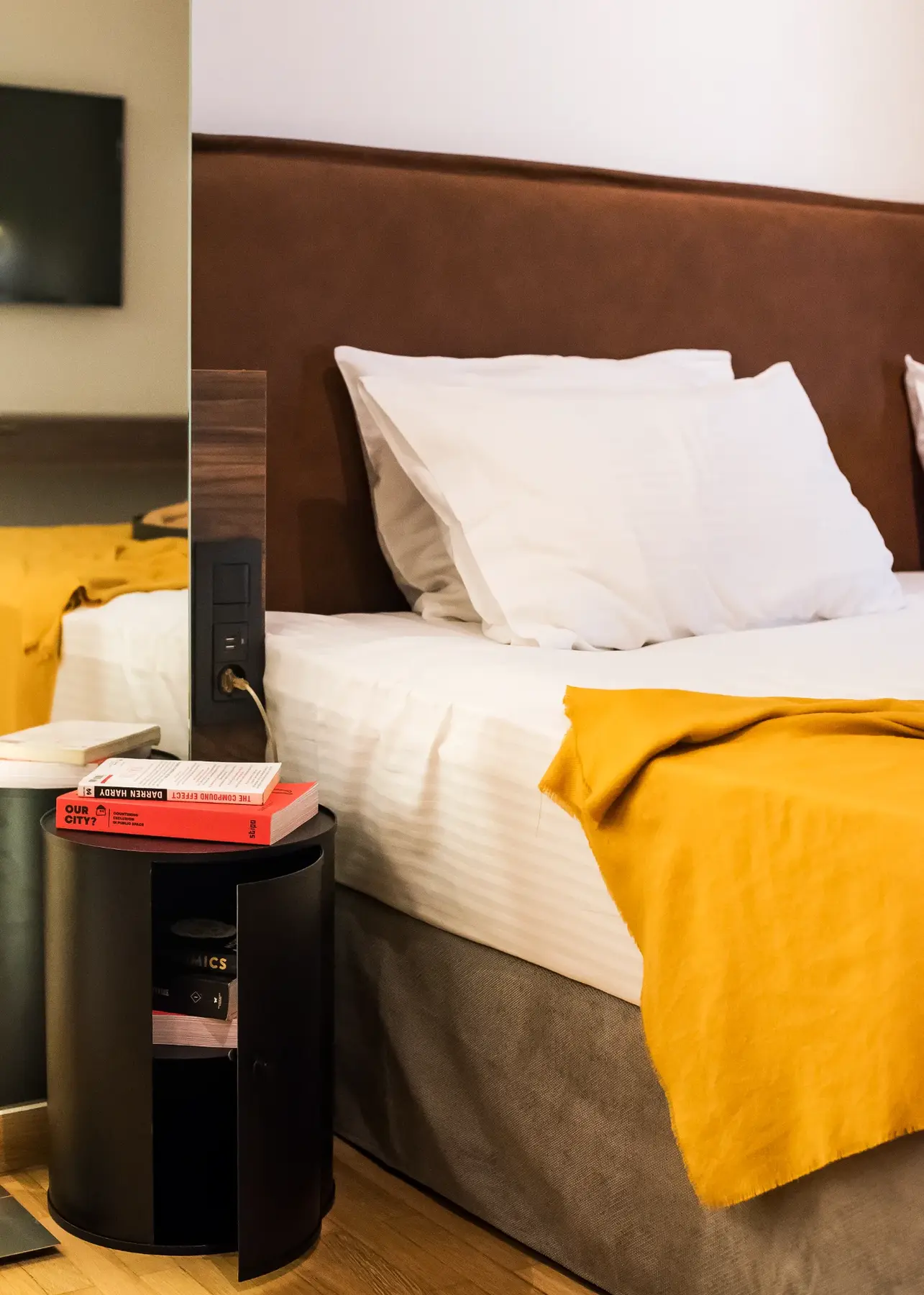 Deluxe Room with Balcony at Gaia Athens - bedside detail